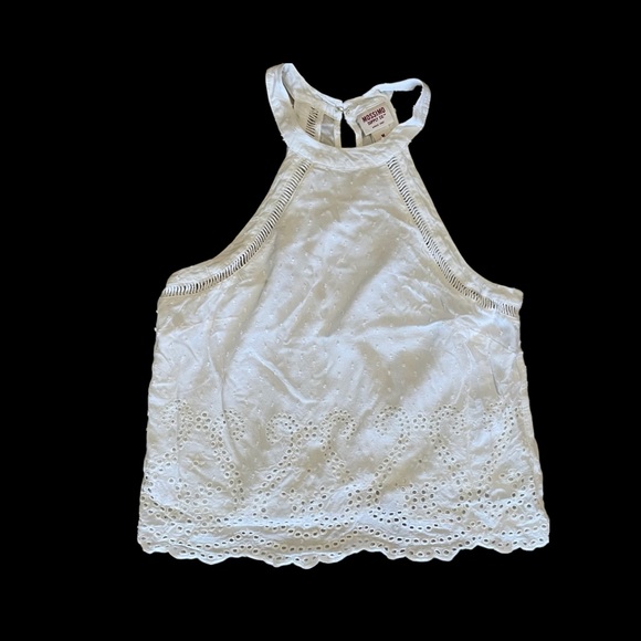 Mossimo Supply Co. Tops - Mossimo Supply CO. White Tank Top with Eyelet Details Size M